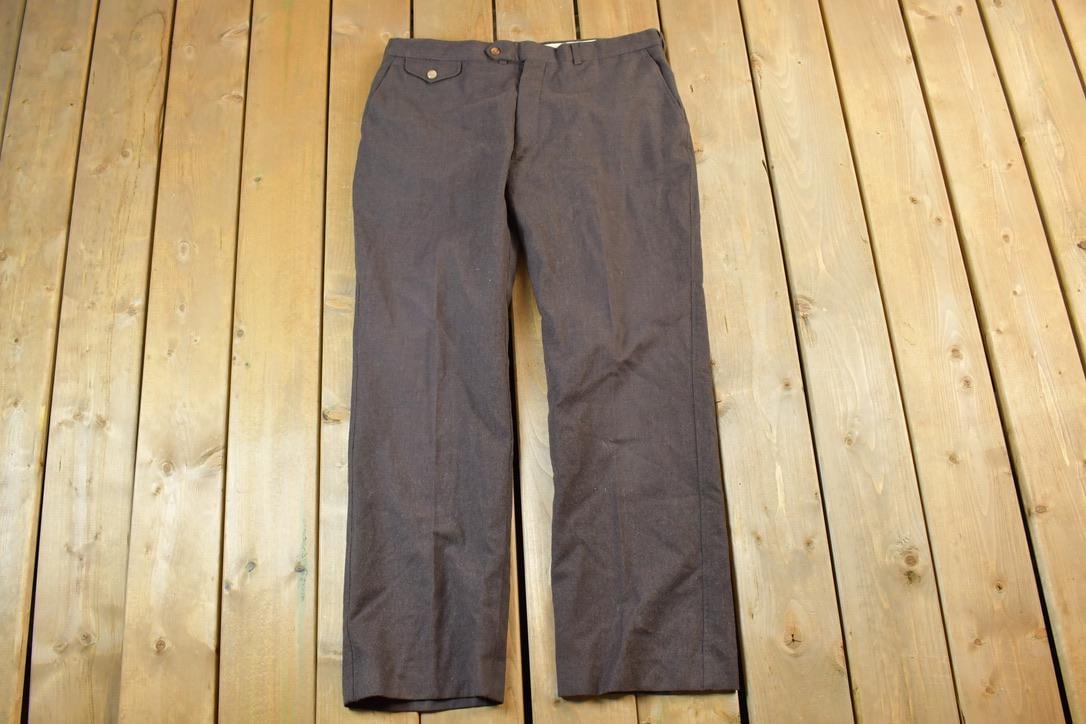 Vintage 1980's Woodmere Wool Trousers Size / 1980s Wool Pants / Streetwear / True Vintage / Vintage Workwear / Wool Pants