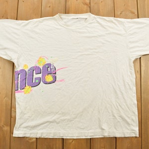 Vintage 1990s Prince Colorful Paint Splatter Graphic T-Shirt / Streetwear / Athletic / Single Stitch / Tennis / 1990s Graphic Tee