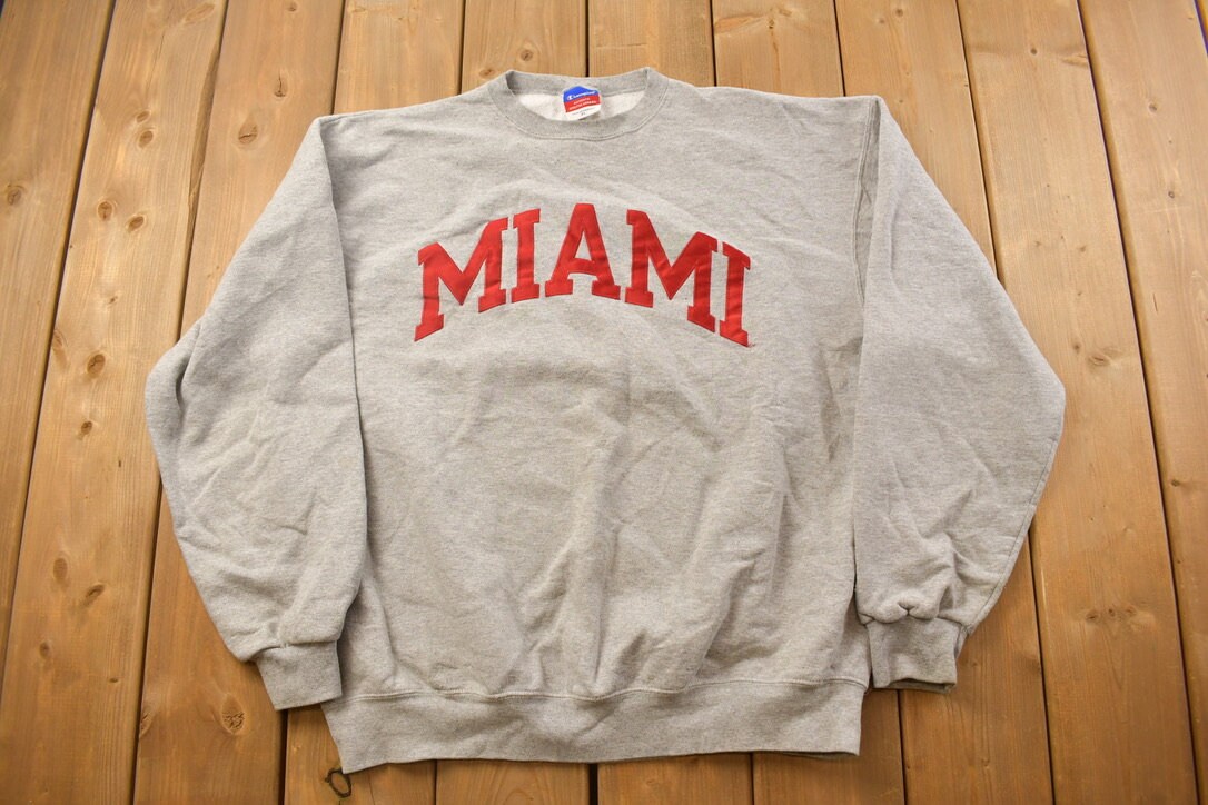 CustomCat Miami Hurricanes Vintage NCAA Crewneck Sweatshirt Orange / 2XL