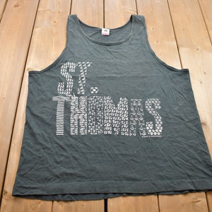 Vintage 1990s St. Thomas Souvenir Tank Top Shirt / Streetwear / Rare Vintage / Vacation Tee / Travel T Shirt / Made in USA
