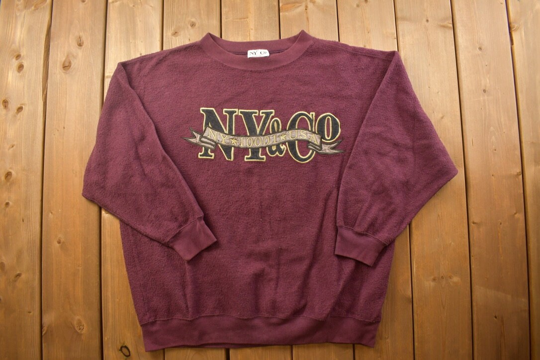 Vintage 1990s NY & Co Crewneck Sweatshirt / 90s Crewneck / Streetwear / Embroidered