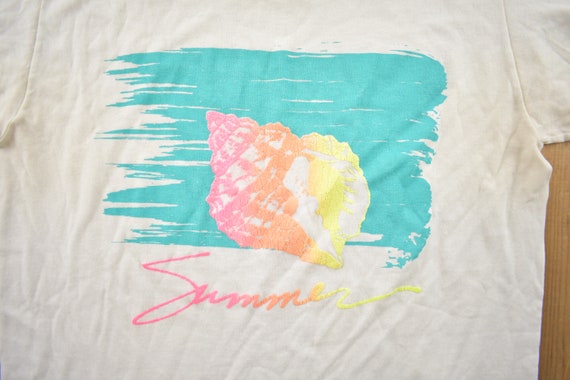 Vintage 1990s Summer Time Sea Shell Souvenir T Sh… - image 3