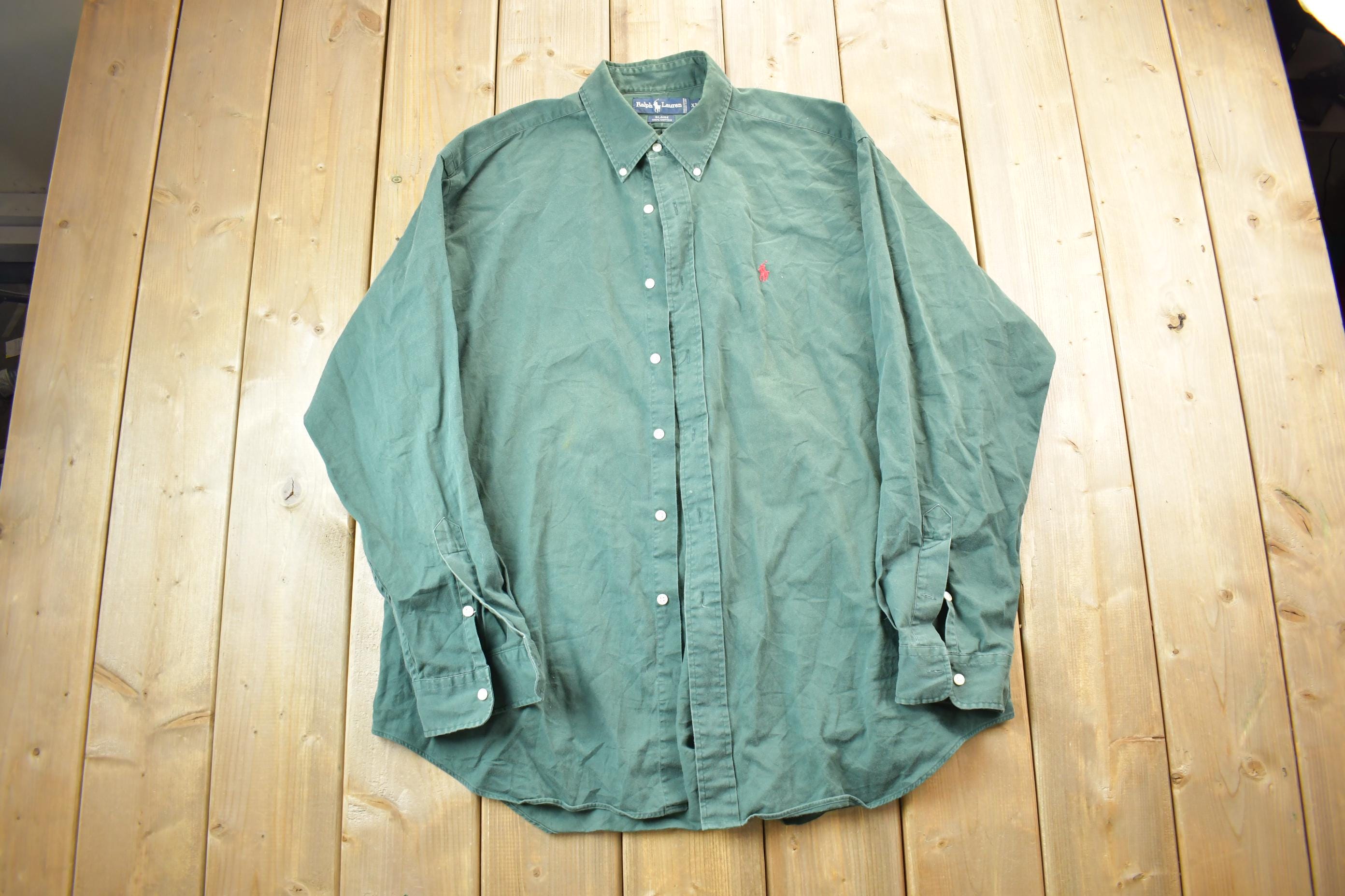 Vintage 1990s Polo Ralph Lauren Green Blank Button up Shirt / 1990s Button up / Vintage Flannel / Basic Button up / 100% Cotton - Etsy Vintage 1990s Polo Ralph Lauren Green Blank Button up Shirt / 1990s Button up / Vintage Flannel / Basic Button up / 100% Cotton - Etsy