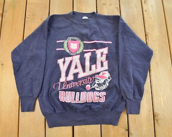 Vintage 1980s Yale University Crewneck Sweatshirt Men's Small / Made In USA / 80s Collegiate Sweater / Bulldogs