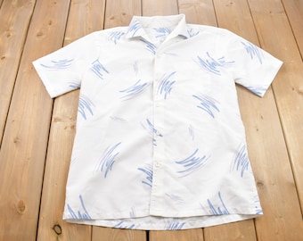 Vintage 1990s Andrade Casual Button Up Shirt / Made in USA / Abstract Pattern / Casual Shirt / Formal Shirt / Summertime Vintage Shirt