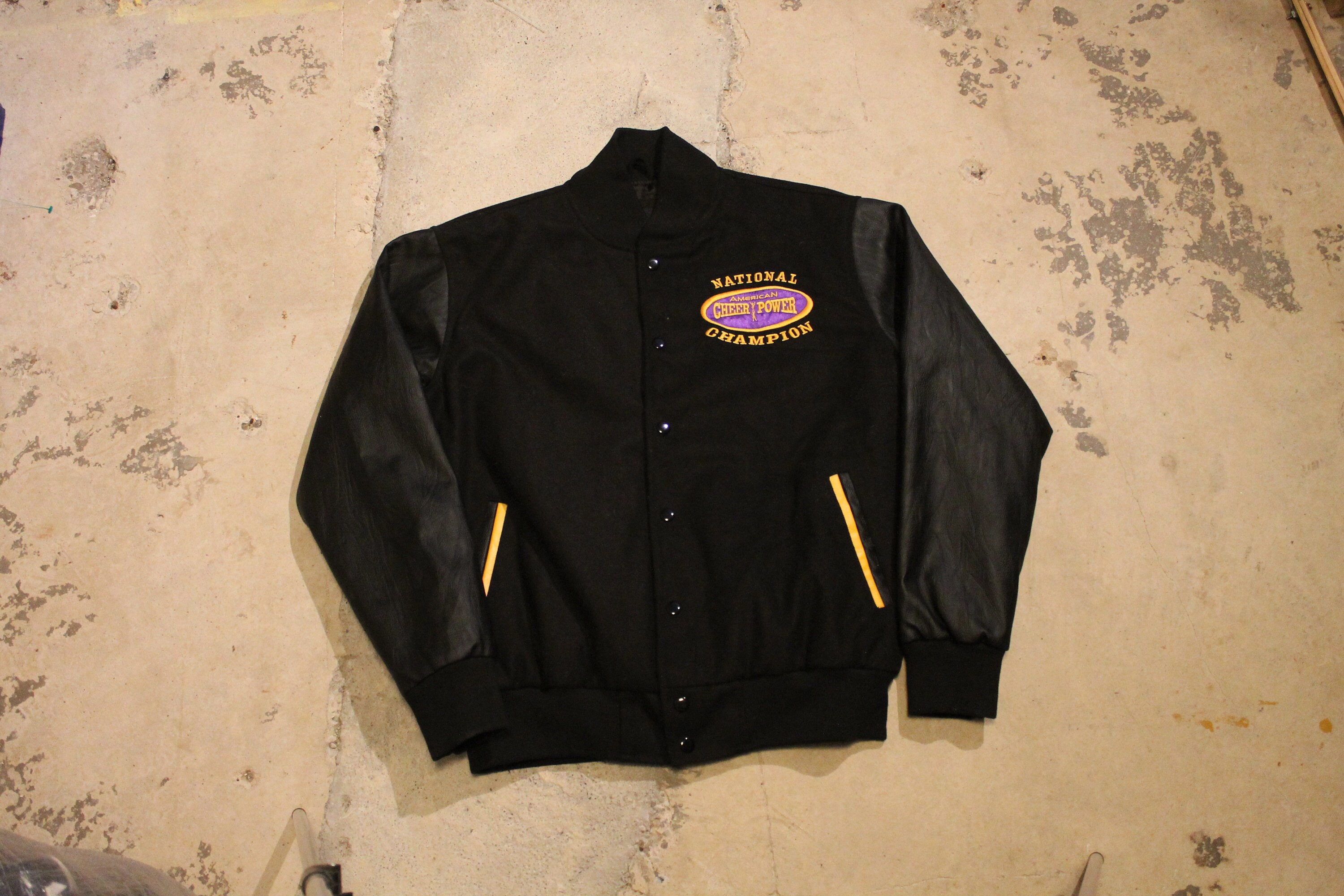 Vintage 1990s American Cheer Power National Champions Bomber