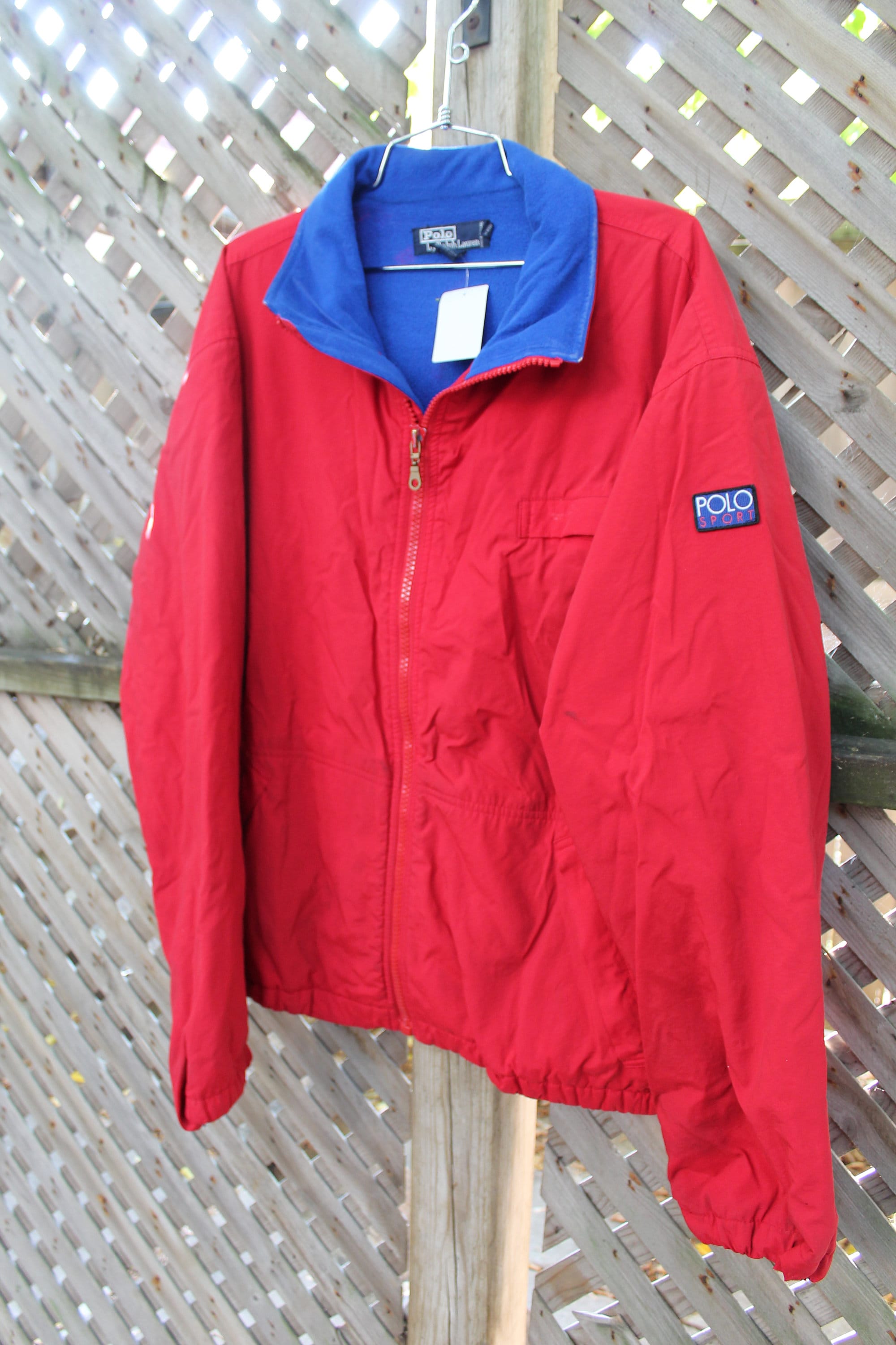Vintage 1990s Polo Sport Fleece Lined Patchwork Jacket / Vintage