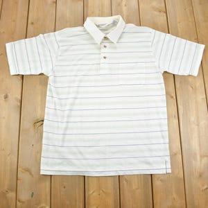 True Vintage 1980s Hyanni Sport Striped Quarter Button Up Shirt / 80s dad vibes