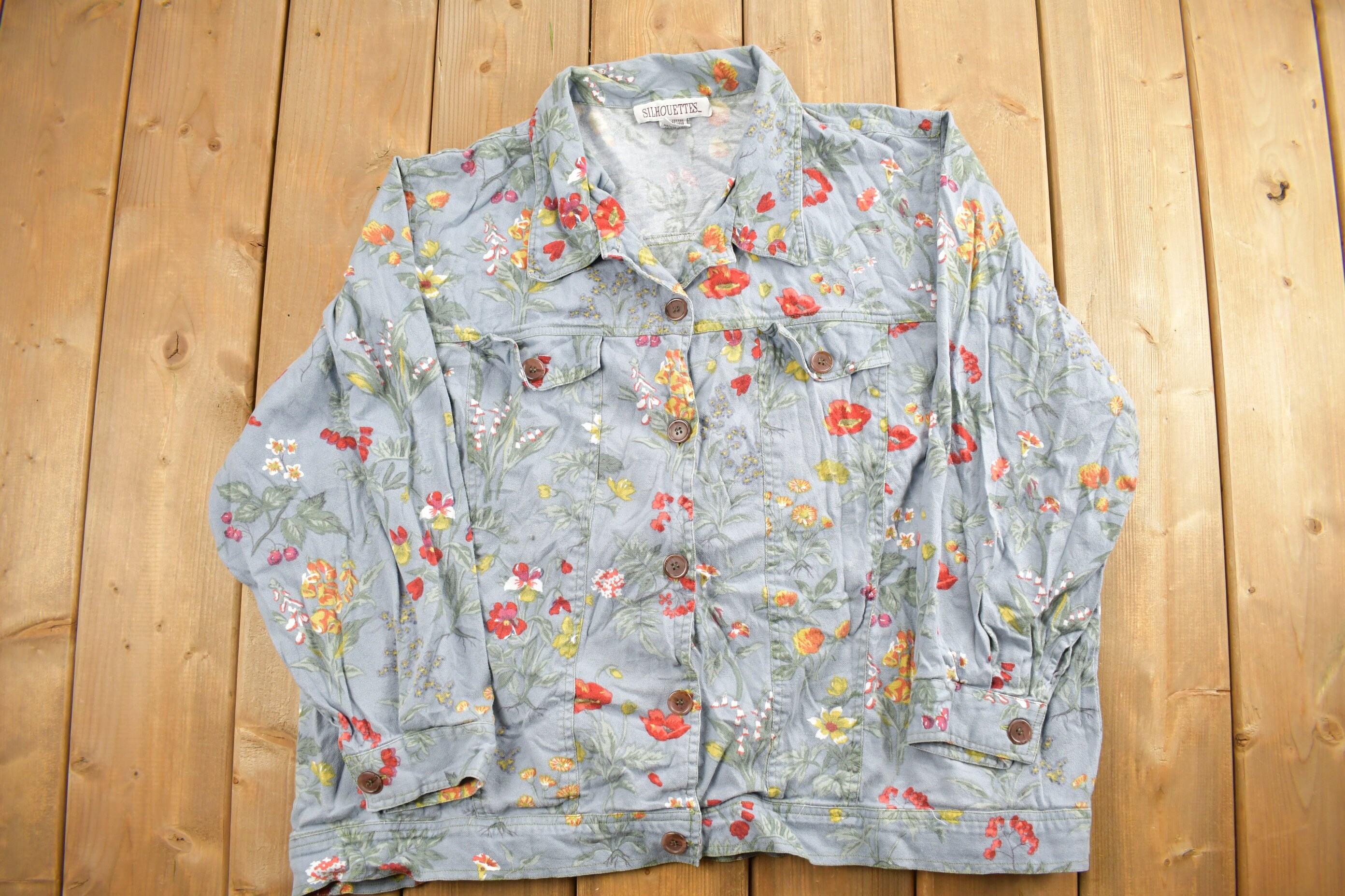 Shirts Amen - Floral embellished denim shirt - BLS16631AS16100089