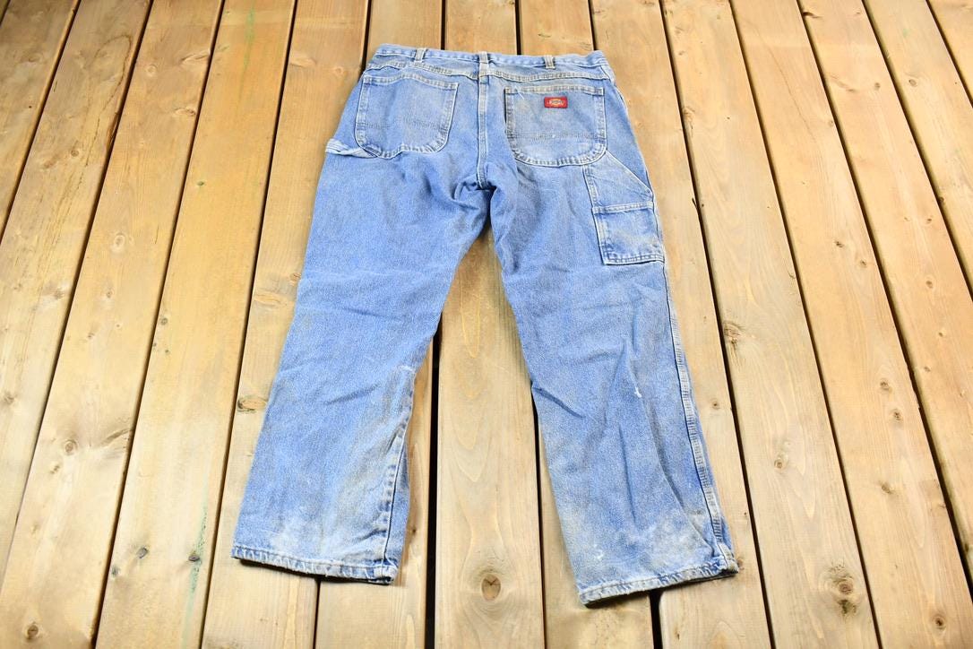 パンツ 2000s DICKIES DENIM PAINTER PANTS Vintage 2000s Distressed Denim Dickies Carpenter Work Pants
