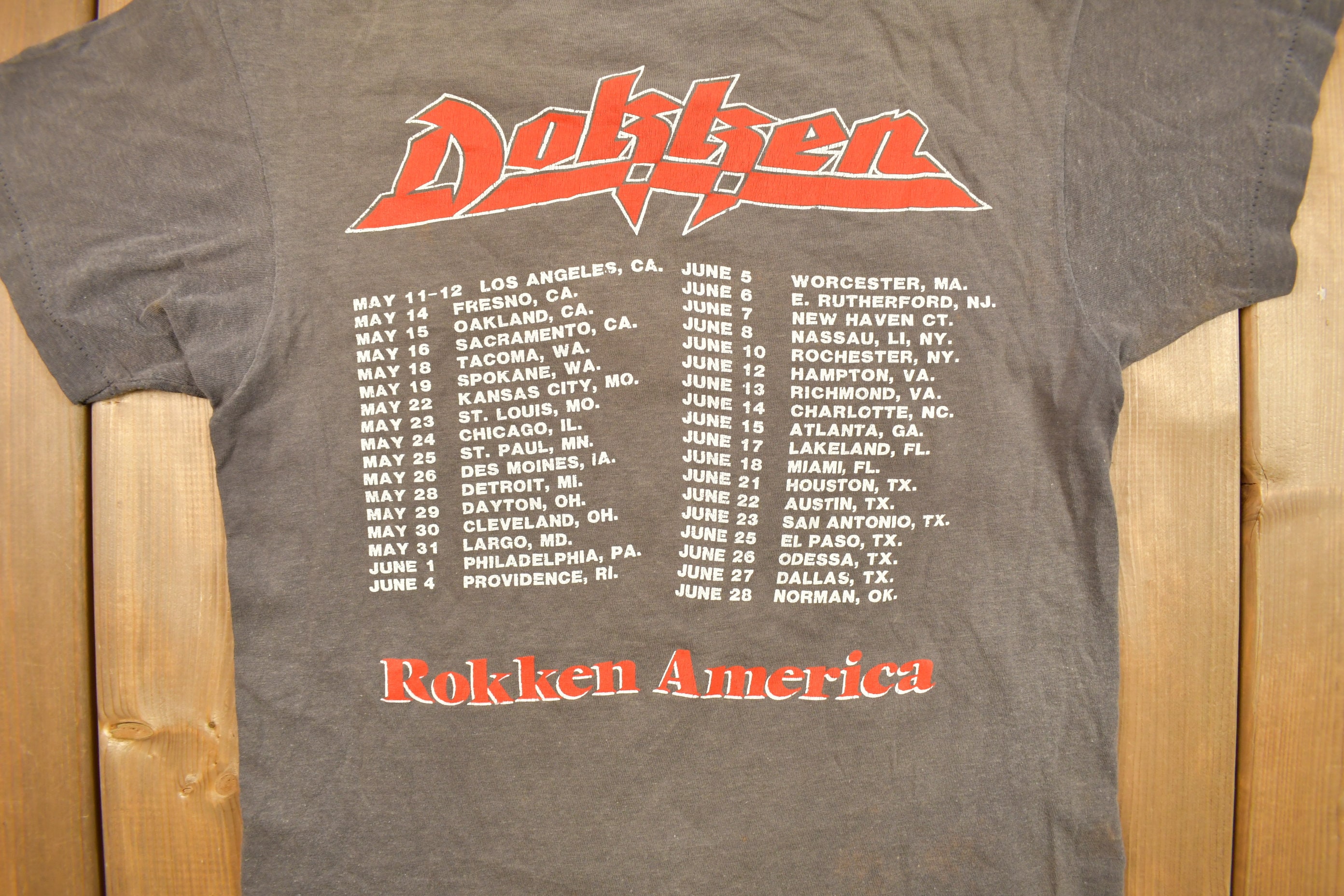 Vintage 1985 Dokken Under Lock and Key Tour Band T-shirt Band Tee