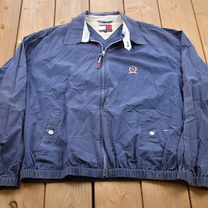 Vintage 1990s Tommy Hilfiger Canvas Golf Jacket / Team Logo / Athletic Spring Summer Sportswear / Streetwear / Athleisure / 90s Tommy
