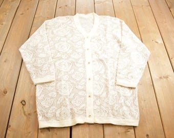 Vintage 1990s Knitted Button Up Cardigan Sweater