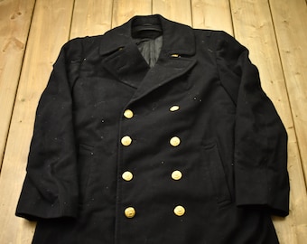 Vintage 1970s United States Naval Academy 100% Wool Jacket / Wool Jacket  / 70s Jacket / Outdoor / Winter / Cozy Trench Coat