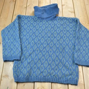 Vintage 1990er Jahre Carole Little Rollkragenpullover / Mohair Sweatshirt / All Over Muster / Damenkollektion