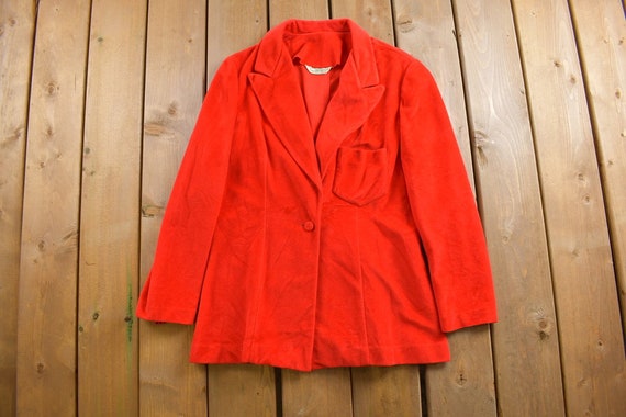 Vintage 1960s Sears Red Button Blazer Coat / Outd… - image 1
