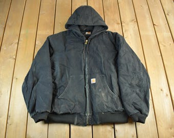 Vtg 90s Carhartt J140 Charcoal Grey Active Jacket 2XL Made in USA