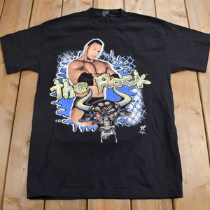 Vintage 1990s The Rock Professional Hardcore Wrestler Graphic T-Shirt / 90s Streetwear / Pro Wrestling Tee / Dwayne Johnson