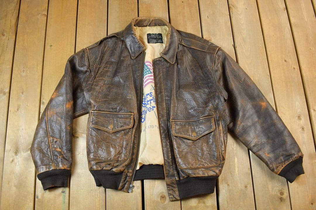 Vintage 1980s Type A2 Avirex Leather Us Army Air Forces Flight