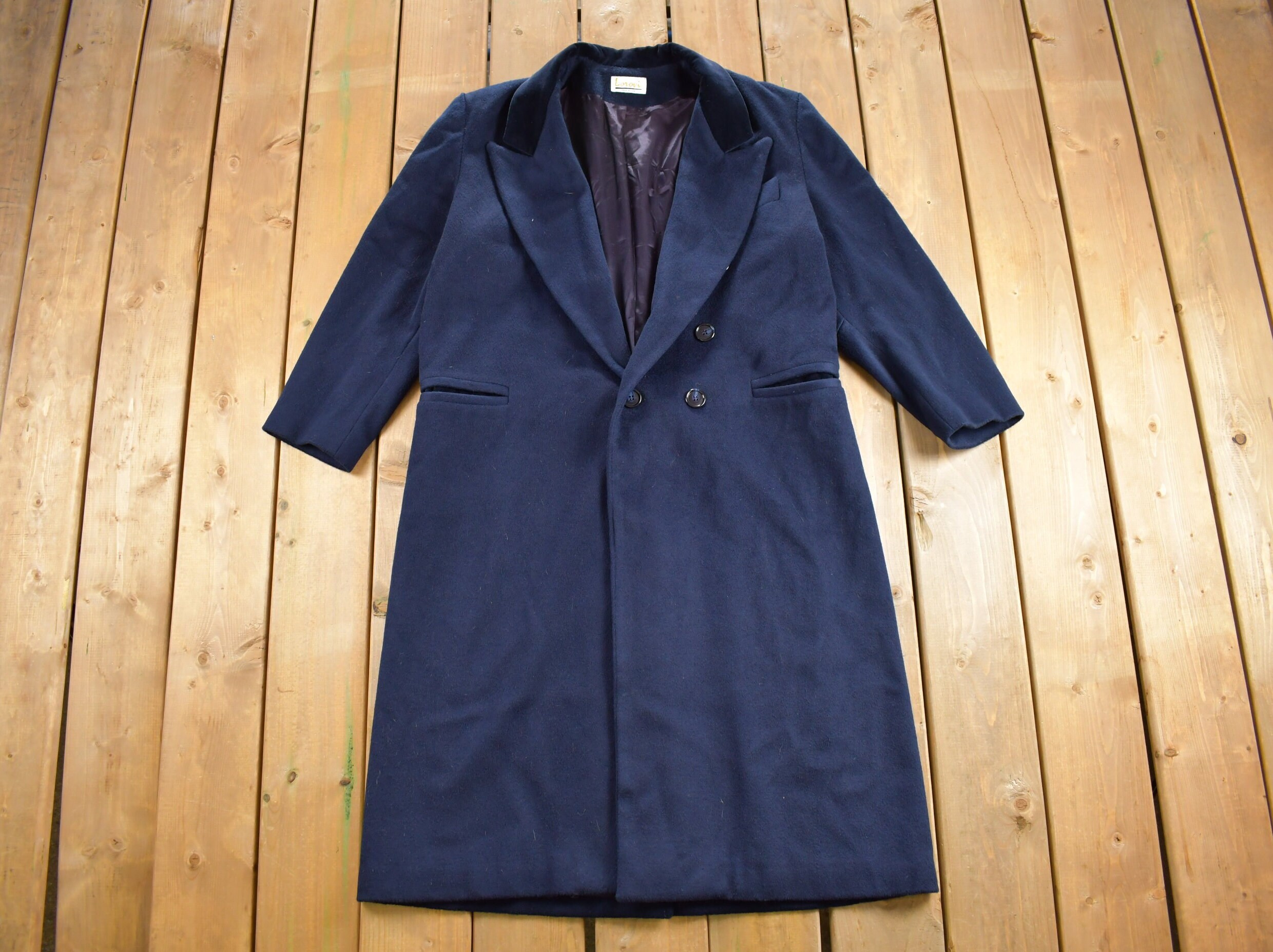 Vintage 1970s Lorovi Full Length Wool Coat / Made in USA