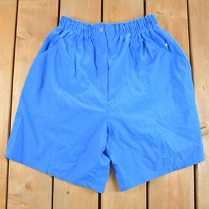 Vintage blauwe cabana zwemshorts jaren 90 maat M / jaren 90 shorts / American Vintage / Streetwear / zwembroek / badpak