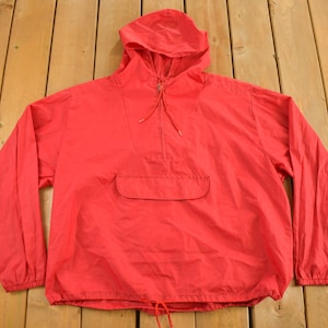 Vintage 1990-tals Lifeguard vindjacka med kvarts dragkedja / Röd / Vintage vindjacka / Kvarts dragkedja / Vintage strandkläder / Tillverkad i USA