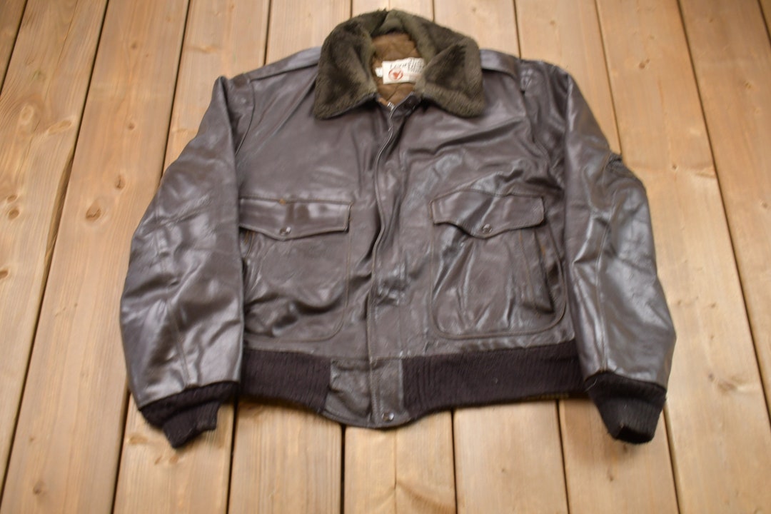 Vintage 1960s Sears the Leather Shop Leather Fur Jacket / Fall ...