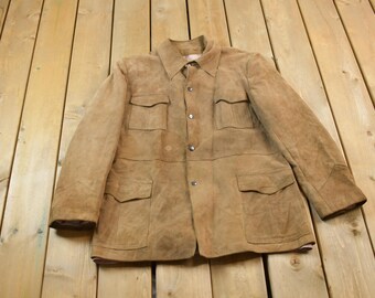 Vintage 1980s Weathermate Suede Jacket / Fall Outerwear / 80s Blazer / Streetwear Fashion / Suede Jacket / Button Up Jacket