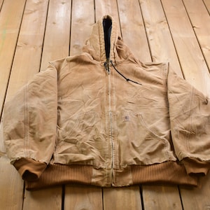 Vintage 1990s Naturally Distressed Carhartt Active Jac / Workwear / Hooded Carhartt / Streetwear / Vintage Carhartt / Distressed Carhartt