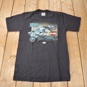 Vintage jaren 1990 Racers Edge Harley Davidson Milton Ontario grafisch T-shirt gemaakt in Canada