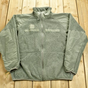 Vintage 1990&#39;s Military Cold Weather Polar Tec Fleece Sweater / Full Zip Jacket / US Army / Made In USA / Streetwear Fashion / Army Jacket
