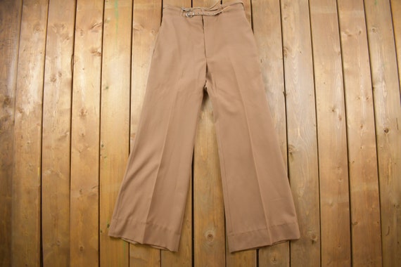 Vintage 1970s Right On Brown Flared-Leg Built-in … - image 3