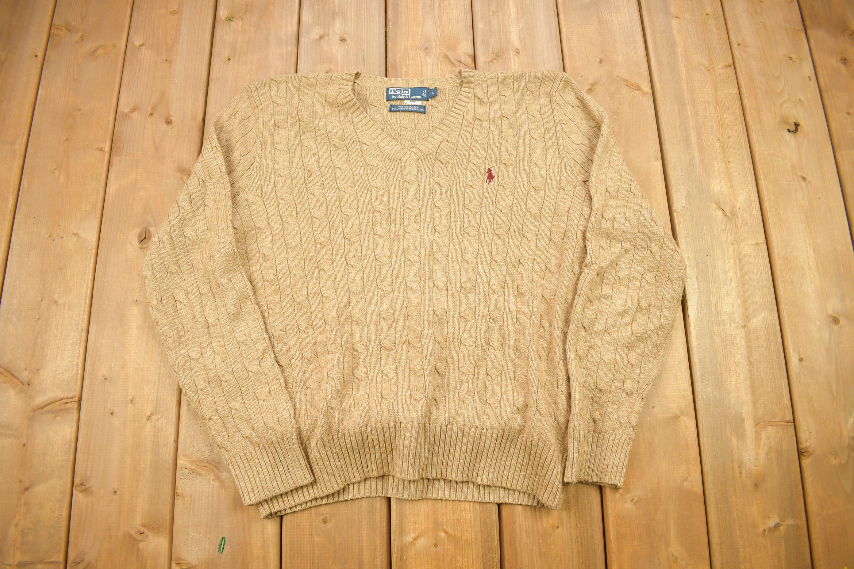 Vintage 1990s Polo Ralph Lauren Tussan Silk Knit V-neck Vintage 1990s Polo Ralph Lauren Tussan Silk Knit V-neck