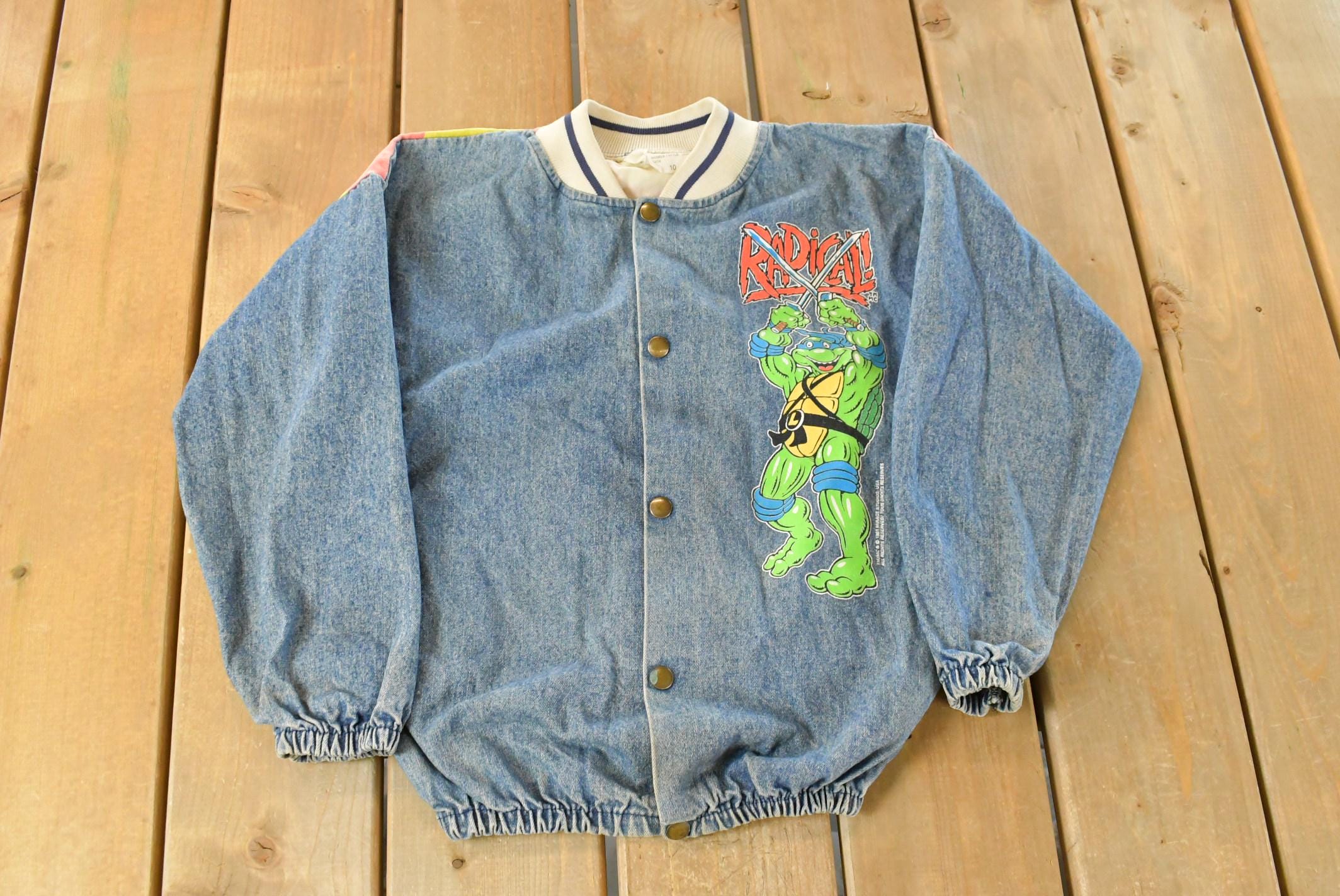 Vintage 1991 Teenage Mutant Ninja Turtles Denim Varsity Jacket