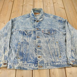 Vintage 1970s Levi&#39;s Acid Wash Type 3 Jean Jacket Made In USA Size XL