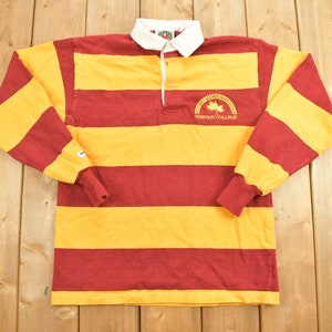 Vintage 1990s Simpson College Rugby Barbarian Collared Sweatshirt / 90s Collared Button Up / Athleisure / Pullover / Rugby Style