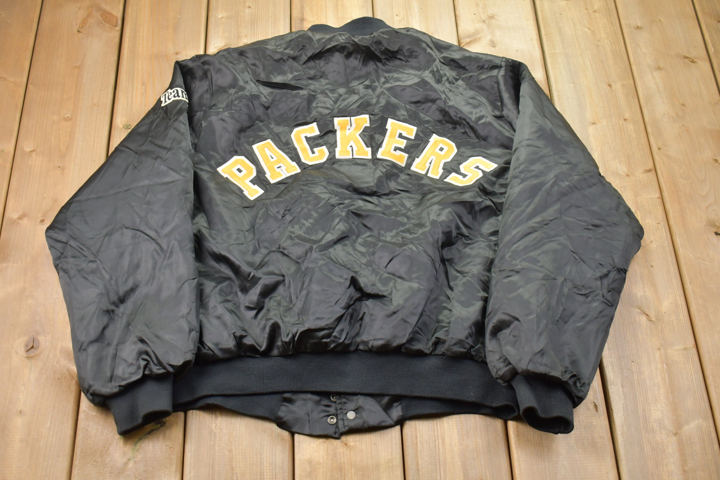 Vintage 1980s Green Bay Packers NFL Chalkline Satin Bomber - Etsy