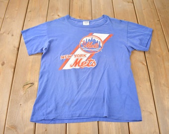 Vintage 1990s New York Mets MLB Baseball Graphic Starter T-Shirt Made In USA