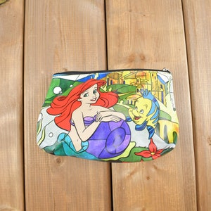 Vintage 1990s Walt Disney The Little Mermaid Small Pouch / Vintage Accessory  / Vintage Disney Princess
