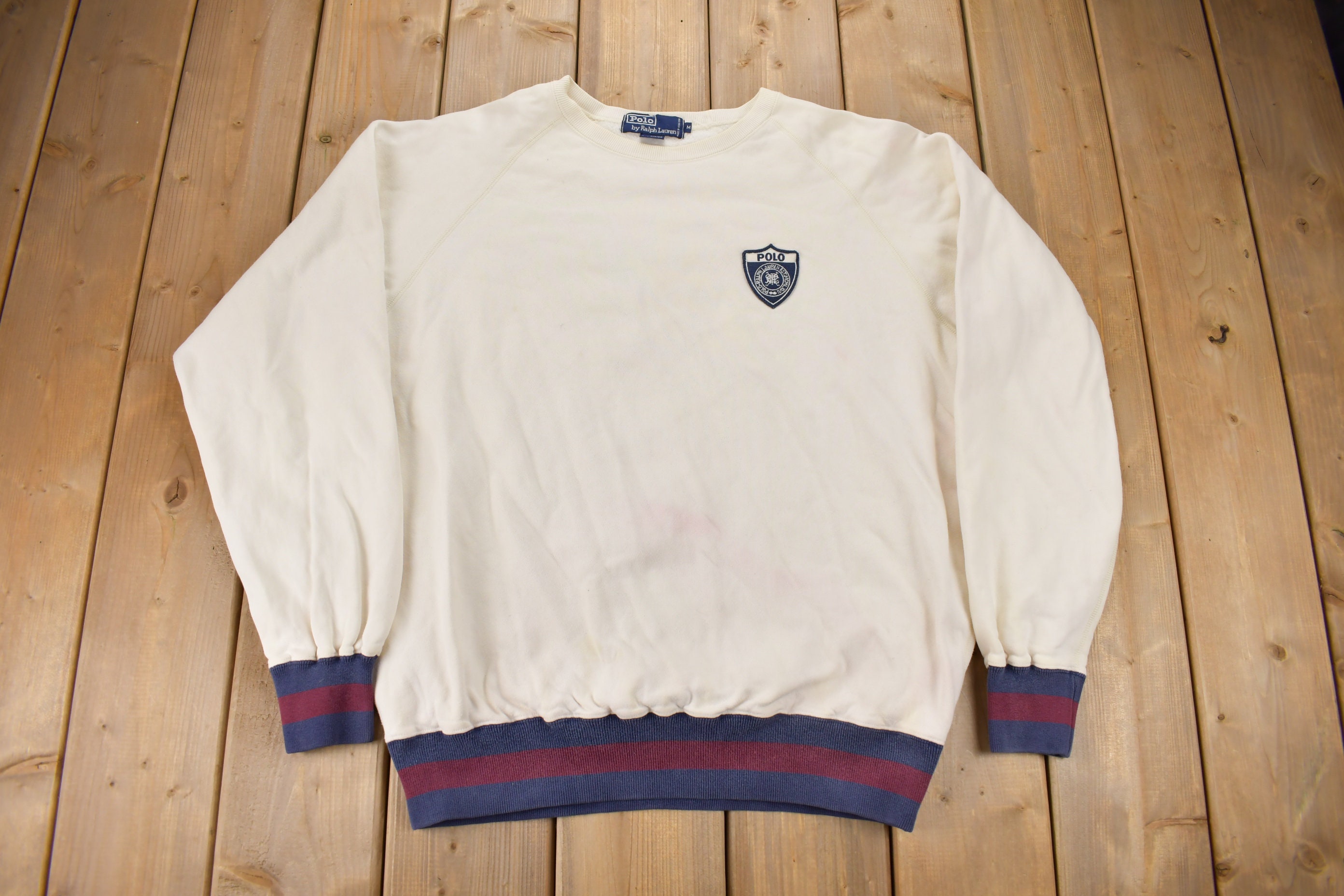 Vintage 1990s Polo Ralph Lauren Shield Patch Crewneck Sweatshirt