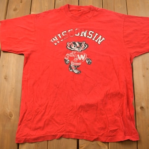 1990s Wisconsin College College T-Shirt / 90er Jahre T-Shirt / College Shirt / Americana / Sportswear / Single Stitch / Vintage Sports