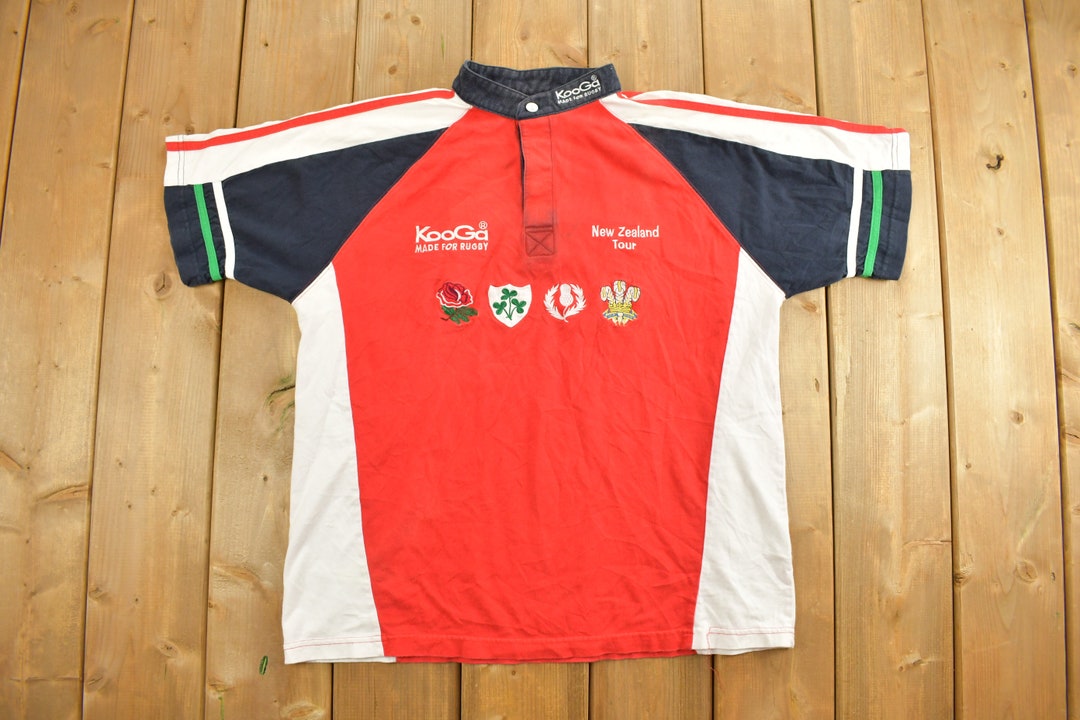 Vintage 1990s Kooga New Zealand Rugby Tour Button Polo Shirt / 90s ...