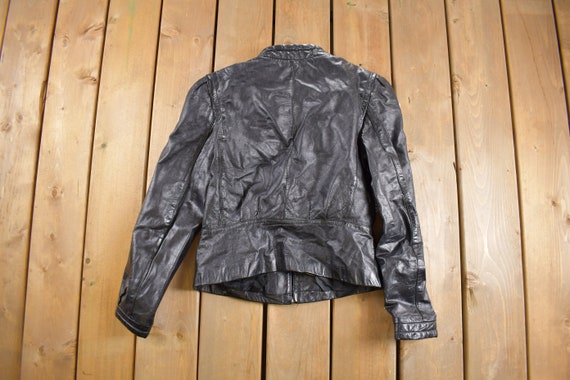 Vintage 1990s Bermans Leather Jacket / Fall Outer… - image 2