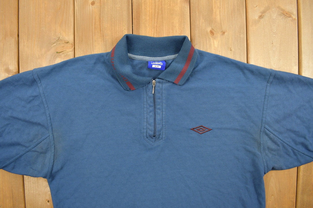 Vintage 1990s Umbro Soccer Polo Shirt / Embroidered