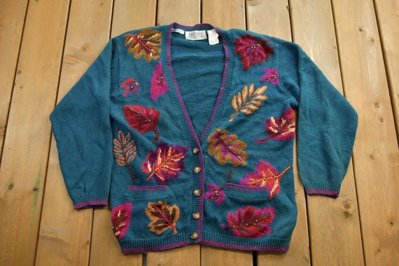 Vintage 1980s Jantzen Petite Cardigan Sweater / Made in USA 