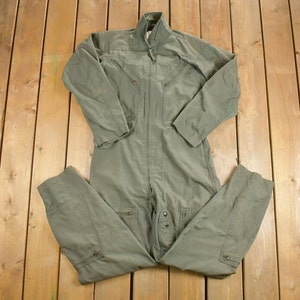 Vintage 1981  Military Flyers Coveralls Jumpsuit Size 40 L / Vintage Overalls / Militaria / Distressed Coveralls / Type CWU / 80s