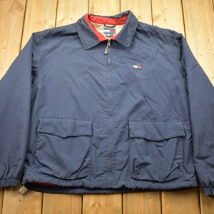 Vintage 1990s Tommy Hilfiger Windbreaker Jacket / Tommy Hilfiger / Flag Patch / Sportswear / Outerwear Jacket / Streetwear Style