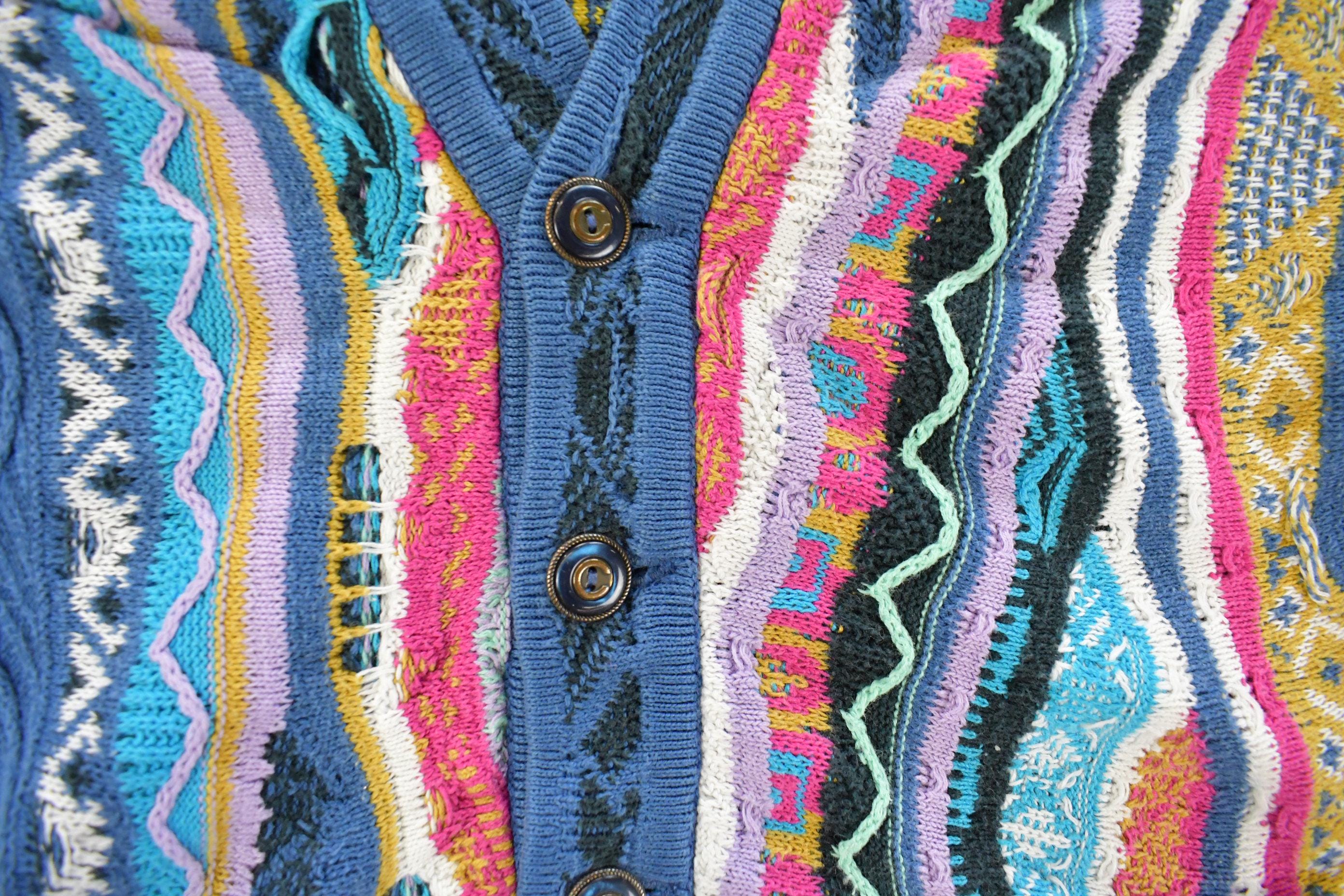 Buy Vintage Coogi Australia 3D Cable Knit Cardigan Sweater Men's