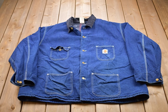 Vintage 1990s Carhartt Denim Chore Jacket / Workwear / - Etsy