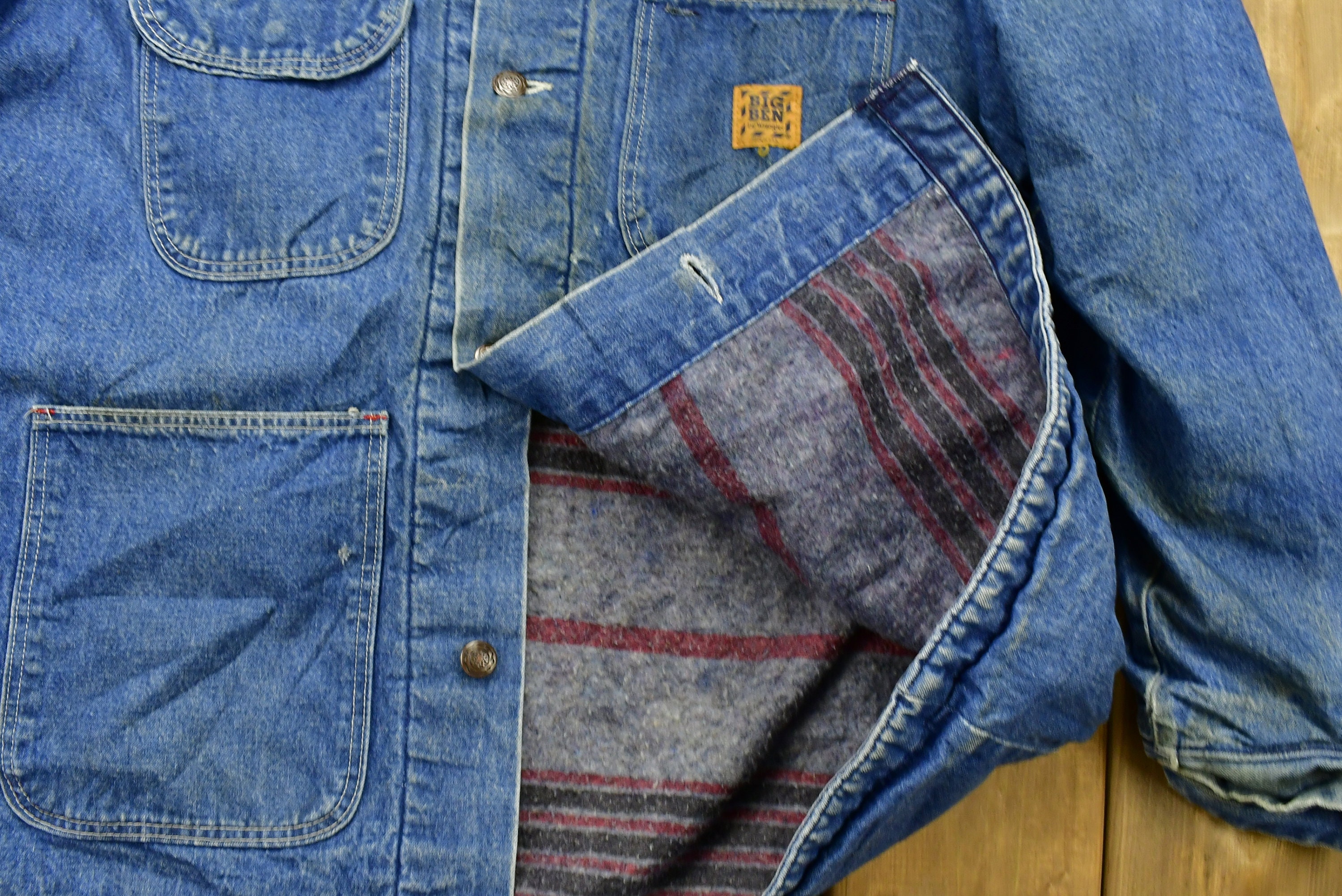 Vintage 1990s Big Ben by Wrangler Blanket Lined Jean Chore